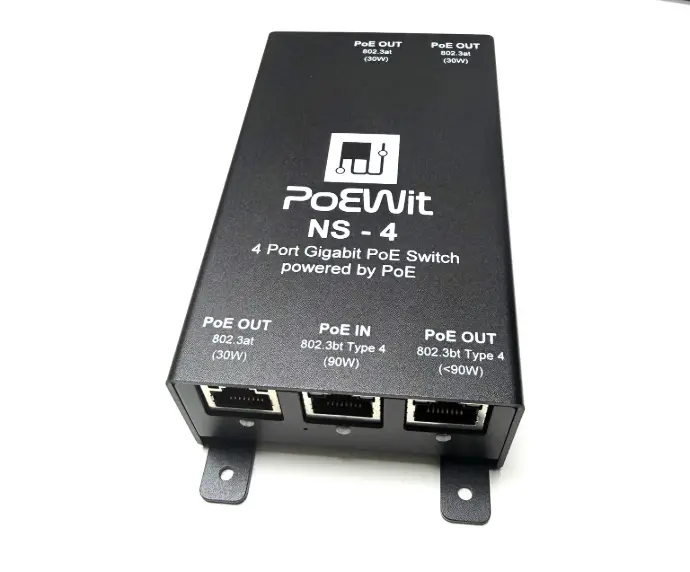NS-4 PoE-Powered 4-Port PoE Gigabit Switch