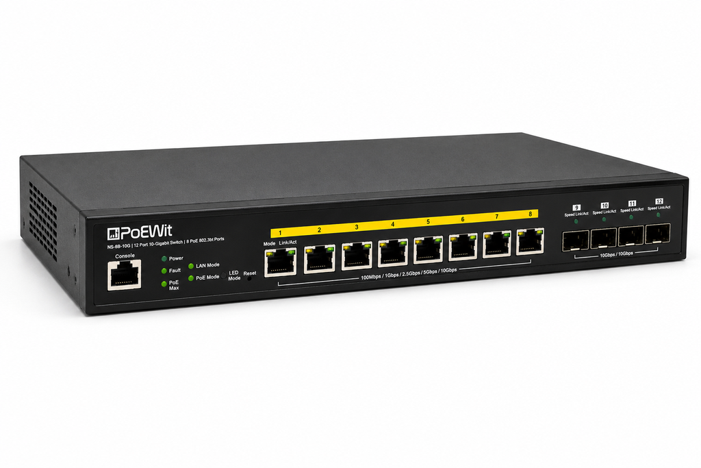 NS-8B-10G Layer 3 Lite 10-Gigabit PoE++ Network Switch